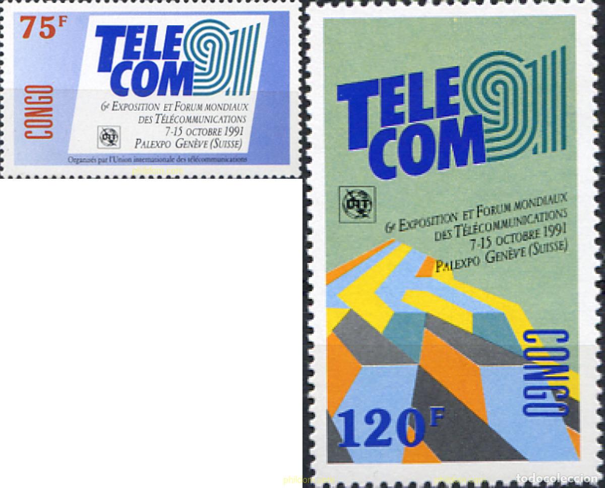 Sellos: 269127 MNH CONGO 1991 TELECOM - Foto 1