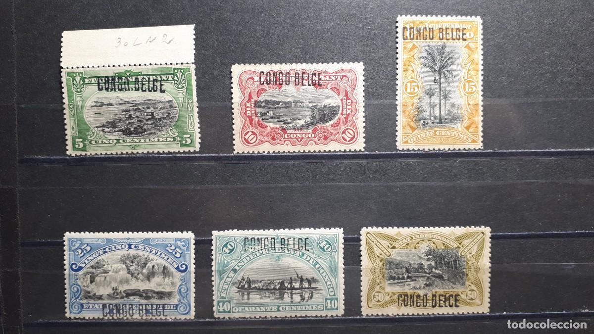 Sellos: CONGO BELGA. A&Ntilde;O 1908. **. YVERT 30/5. - Foto 1