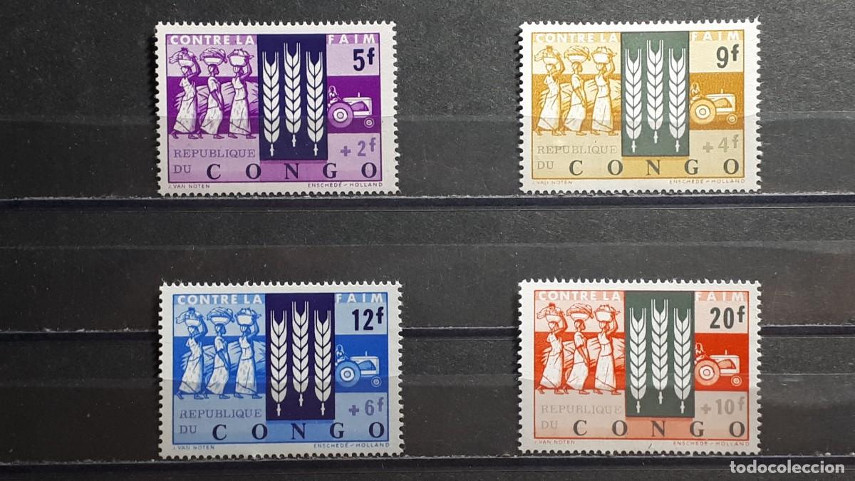 Sellos: CONGO. A&Ntilde;O 1963. **. YVERT 477/80 - Foto 1