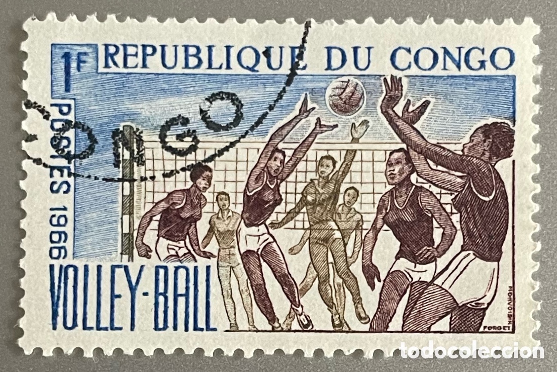 Sellos: Congo. Deporte. Voleibol. 1966 - Foto 1