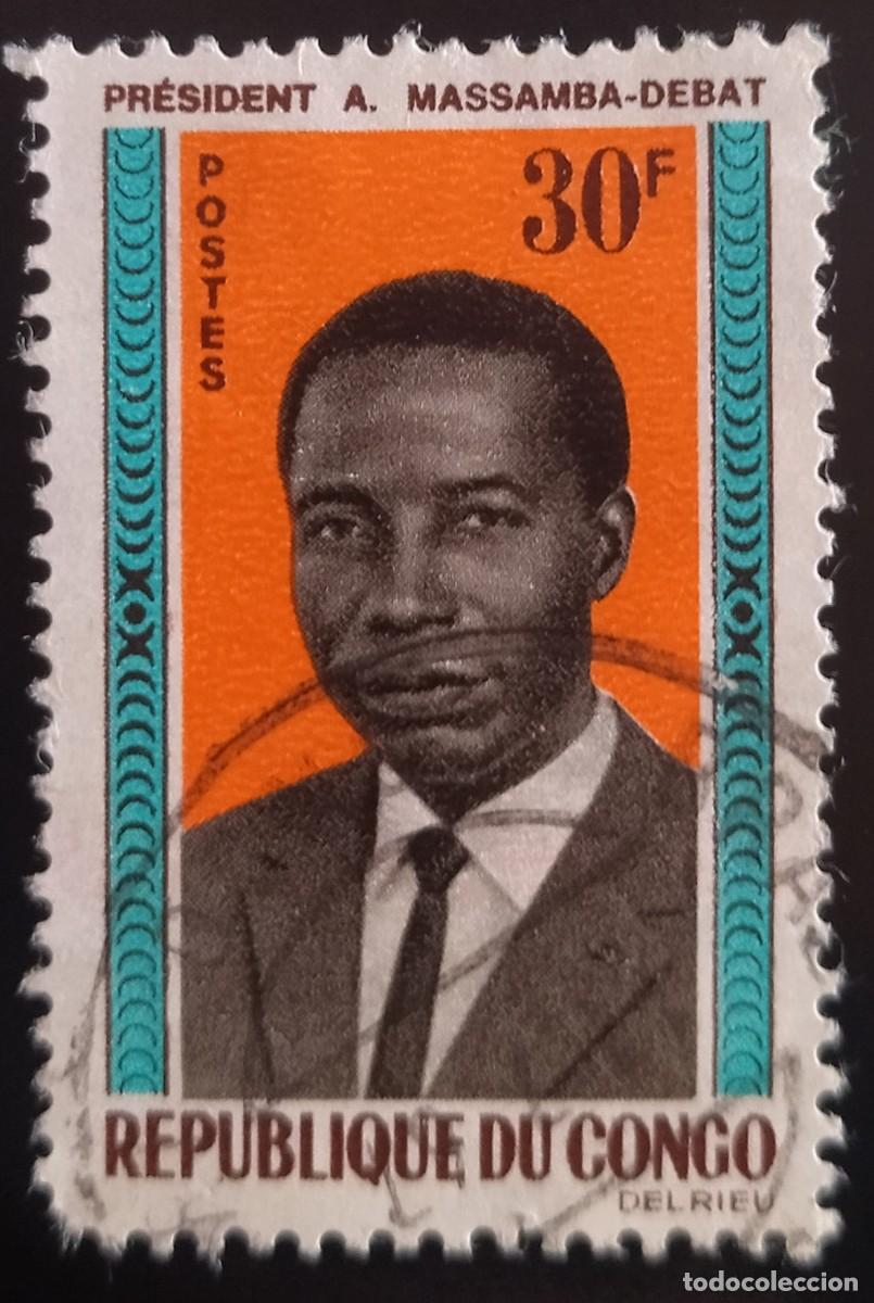 Sellos: CONGO 1965 Presidente Massamba - Debat. USADO. - Foto 1