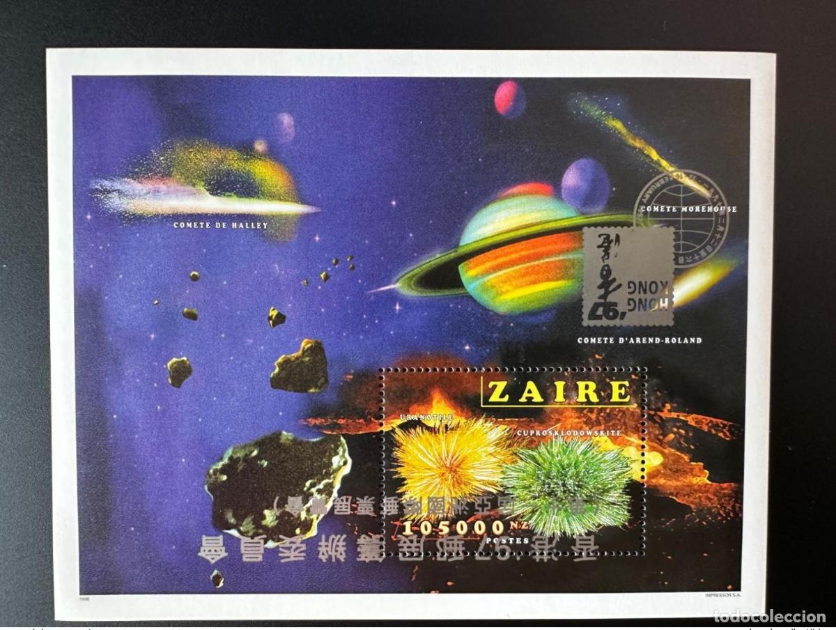 Francobolli: Congo Zaire 1997 Mi. La sobrecarga del Bl. 62 I VOLC&Oacute; Hong Kong Comet Minerals