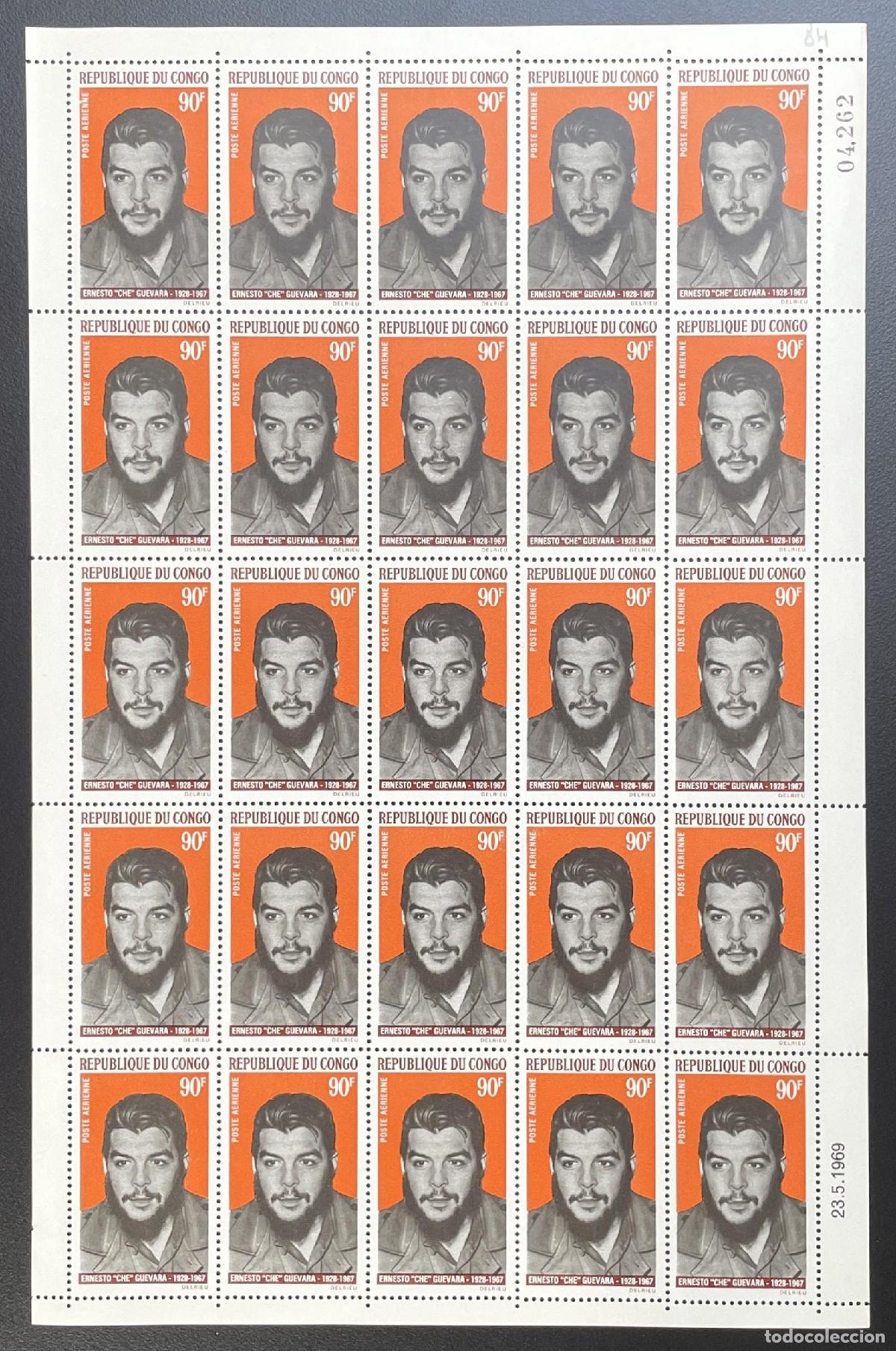 Sellos: Congo 1969 YT PA 84 tabl&oacute;n Ernesto Che Guevara pol&iacute;tico revolucionario