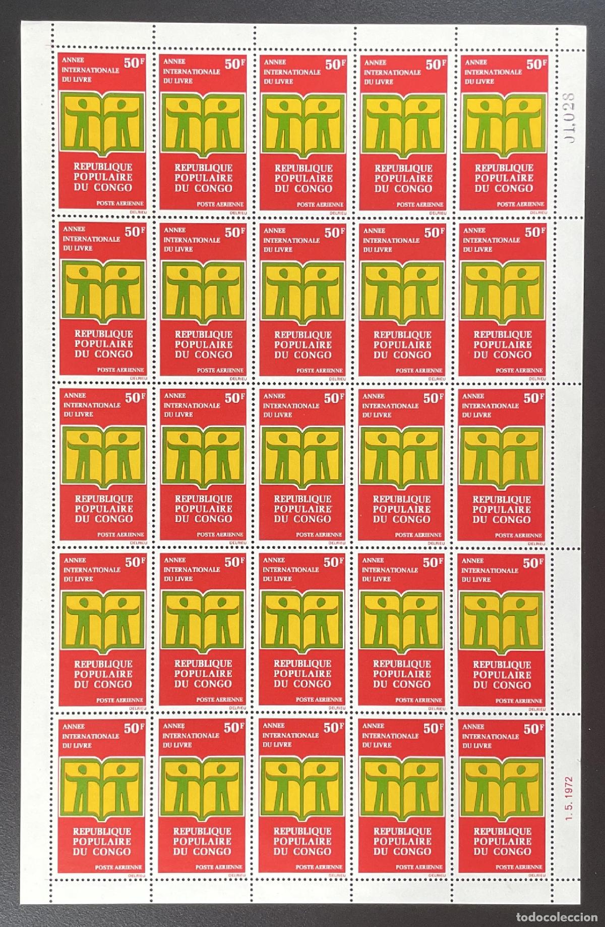 Sellos: Congo 1972 YT PA 142 tabl&oacute;n anuario internacional educaci&oacute;n lectura