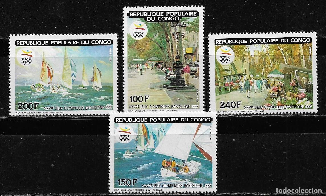 Sellos: CONGO 1990, Ivert 885/88 - JUEGOS OL&Iacute;MPICOS BARCELONA 92. MNH.