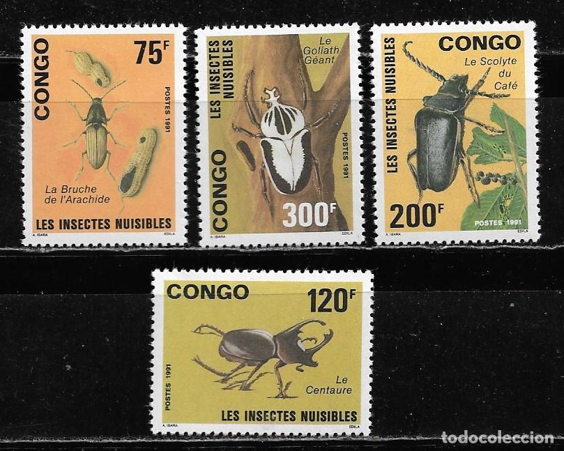 Sellos: CONGO 1991, Ivert 907/10 - INSECTOS. MNH.