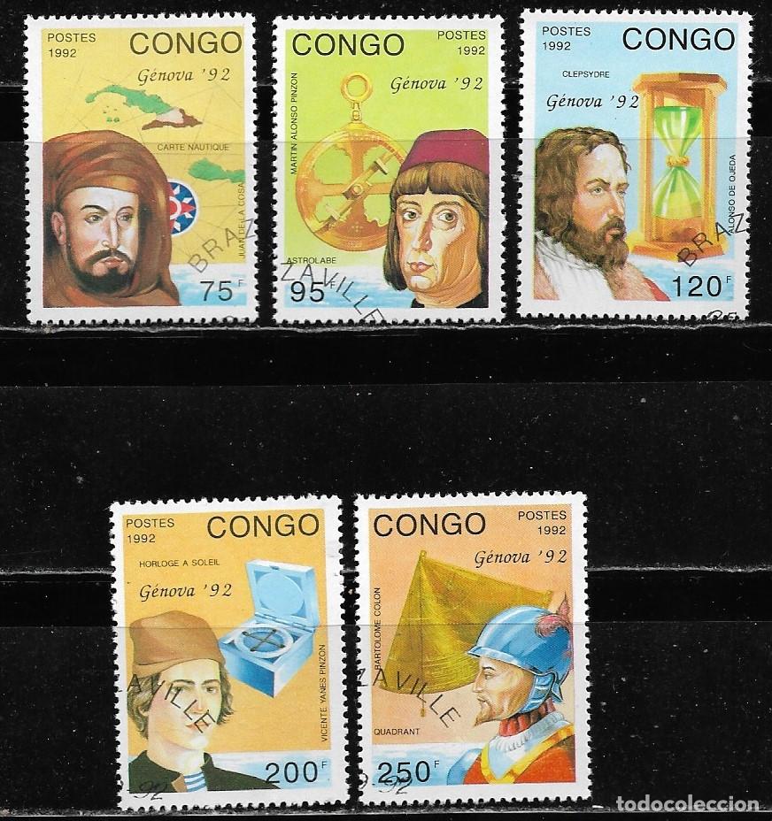 Sellos: CONGO 1992, Ivert 953/57 - DESCUBRIMIENTO DE AM&Eacute;RICA. USADO.