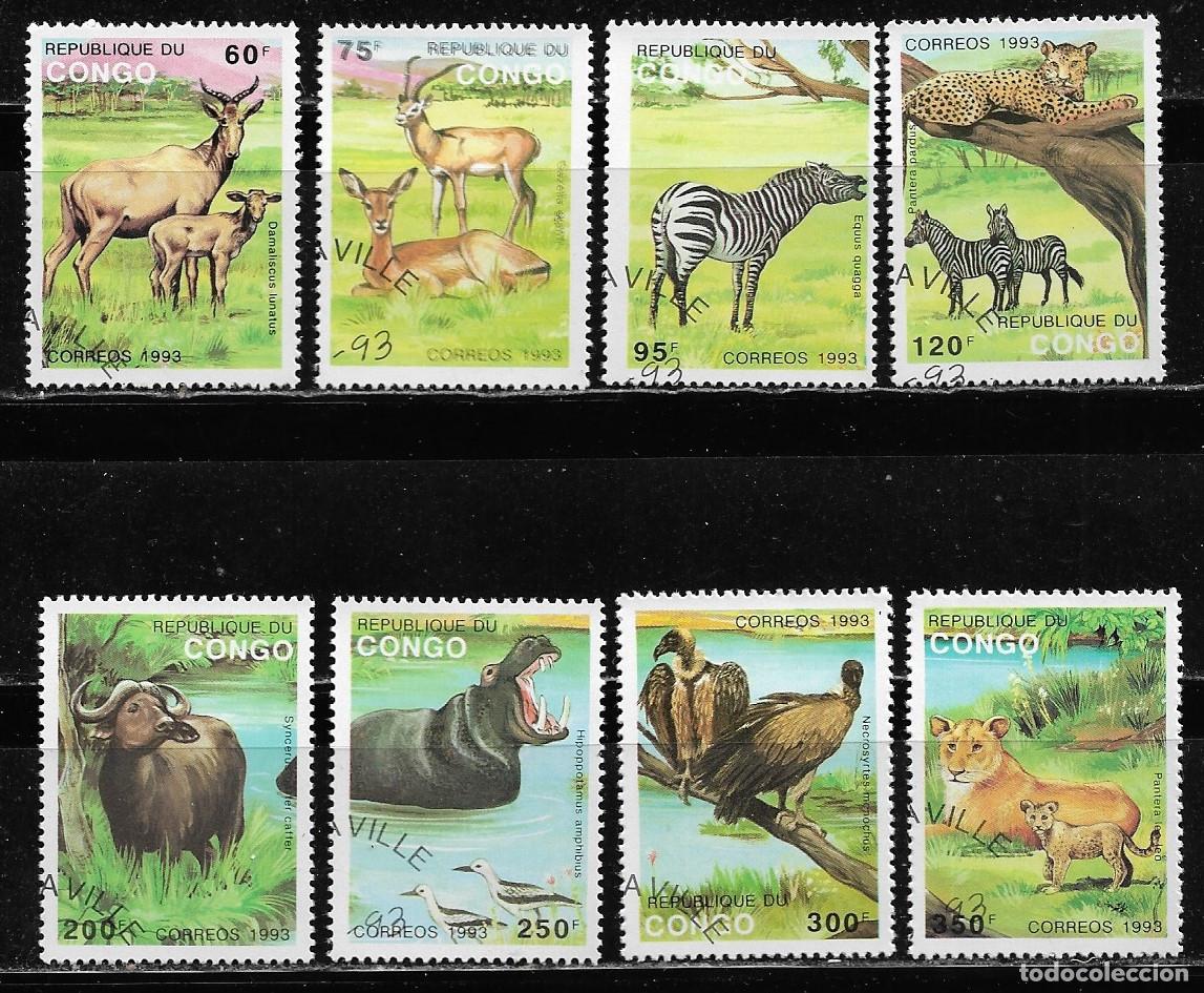 Sellos: CONGO 1983, Ivert 971/78 - FAUNA - ANIMALES SALVAJES. USADO.