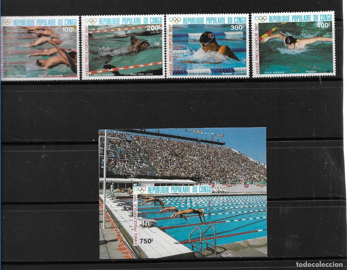 Sellos: CONGO 1987, Ivert A-367/70 + HB. SIN DENTAR - JUEGOS OL&Iacute;MPICOS SEUL 88. MNH.