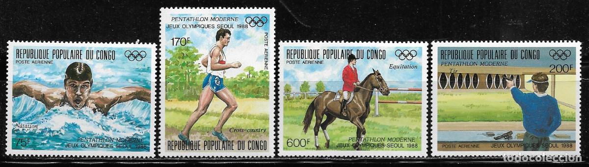 Sellos: CONGO 1988, Ivert A-381/84 - JUEGOS OL&Iacute;MPICOS SEUL 88. MNH.