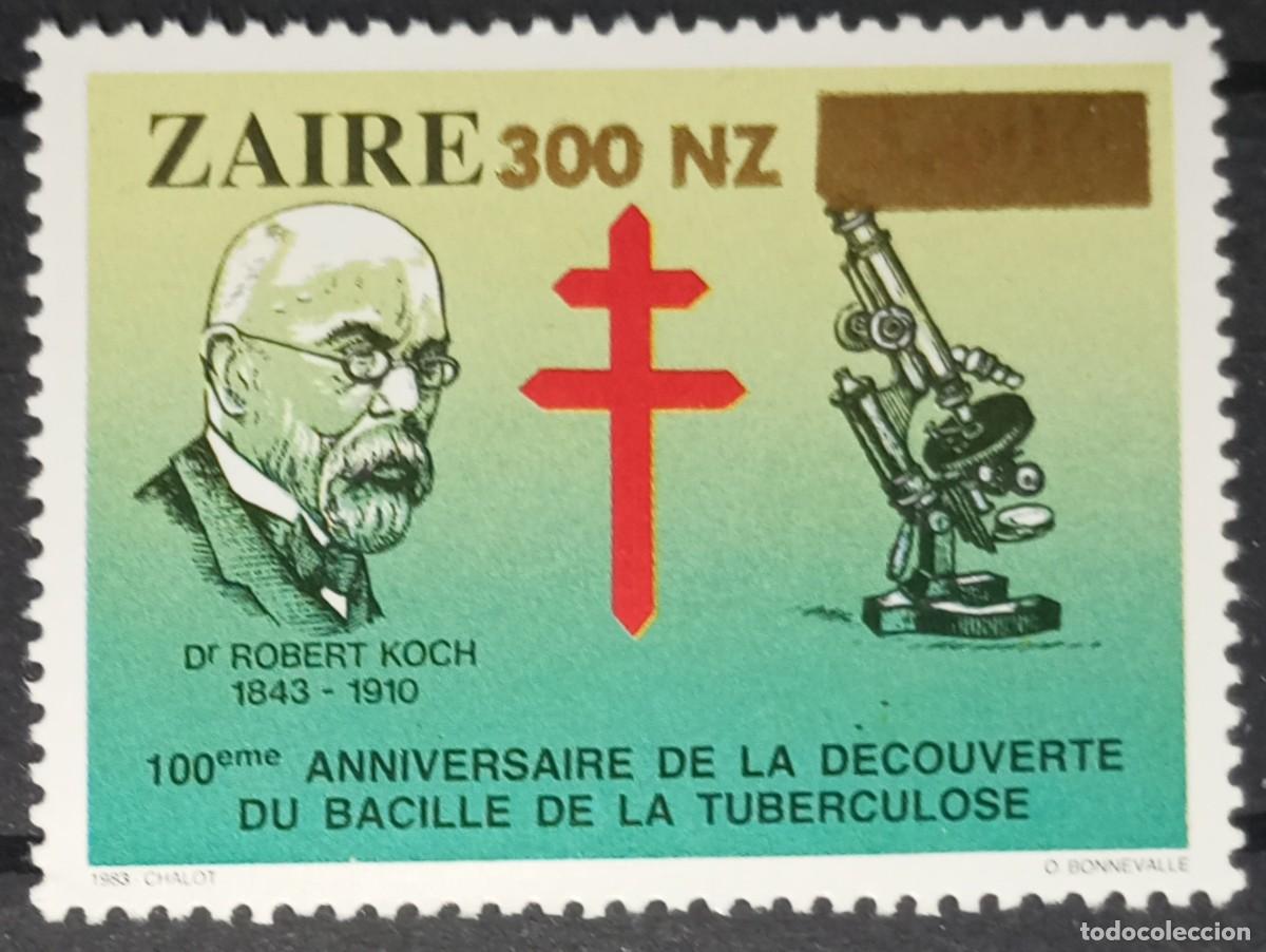 Sellos: ZAIRE 1983 STAMP MNH NUEVA MONEDA ROBERT KOCH LUCHA CONTRA LA TUBERCULOSIS TUBERCULOSE