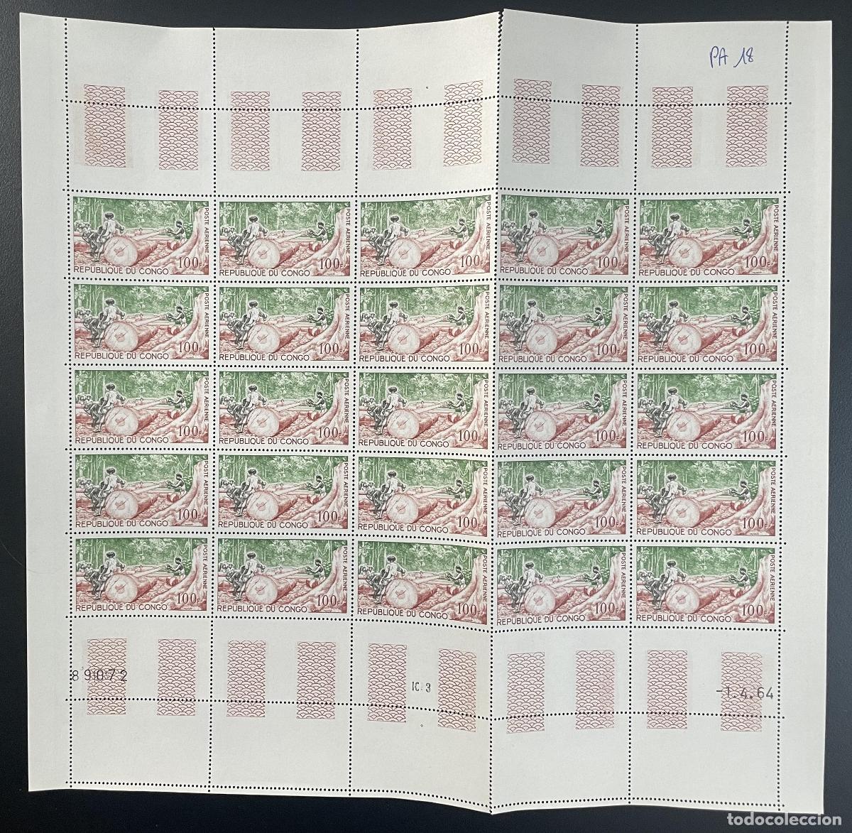 Sellos: Congo 1964 YT PA 18 tabl&oacute;n tala