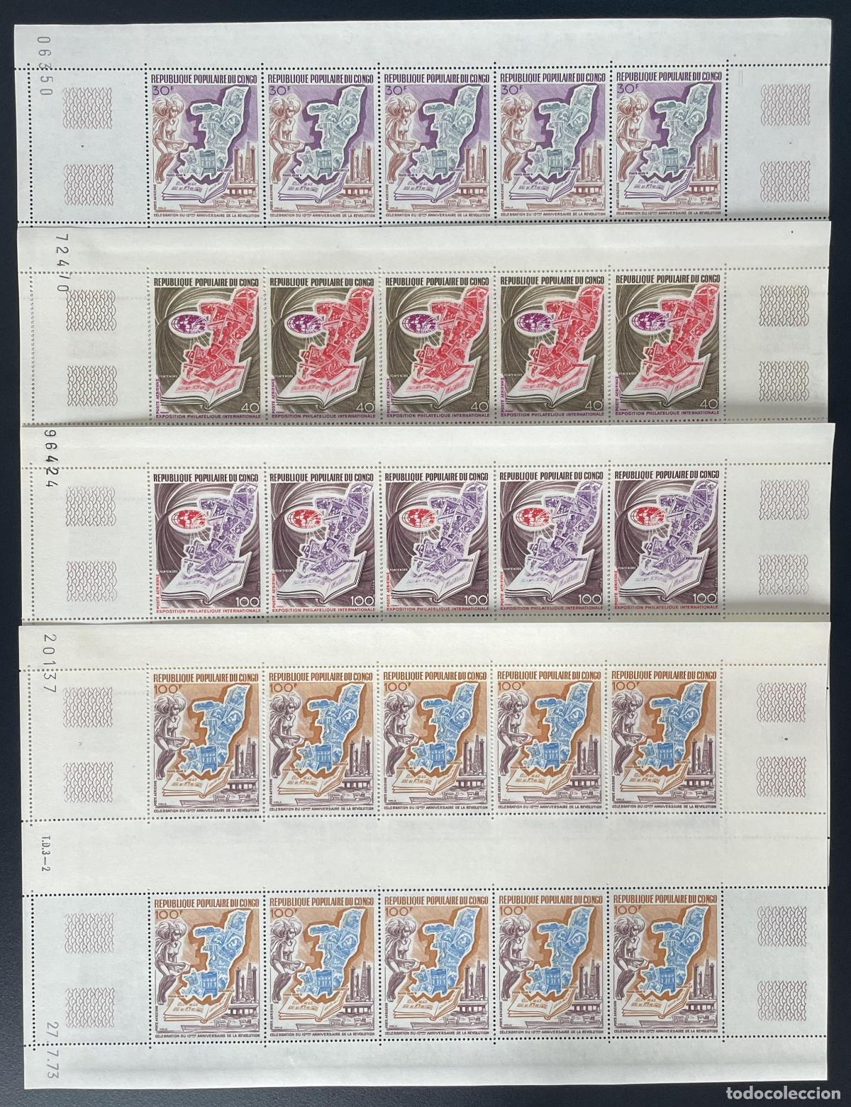 Sellos: Exposici&oacute;n Filat&eacute;lica Revoluci&oacute;n del Congo 1973 YT PA 167-170 tabl&oacute;n