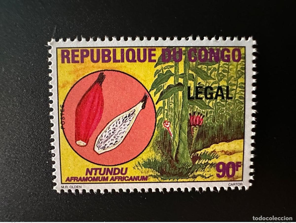 Sellos: Congo 1998 Mi. 1555 sobrecargado LEGAL Fruits Fr&uuml;chte Ntundu Aframomum Africanum