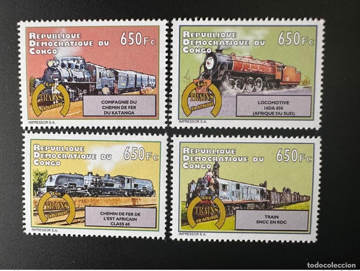 Sellos: Congo 2012 Mi. 2088 - 2091 Trenes en &Aacute;frica ferroviarios Eisenbahn Zug
