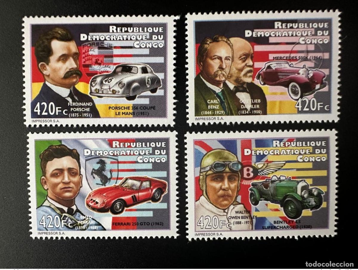 Sellos: Congo 2012 Mi. 2139 - 2142 Coche Porsche Mercedes Bentley Daimler Benz Ferrari