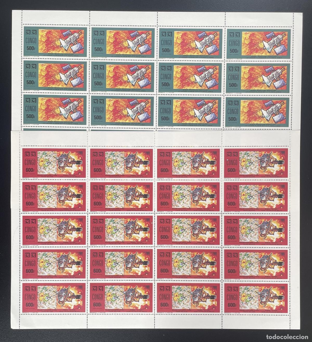 Sellos: Congo 1991 YT PA 409-410 tabl&oacute;n sonda espacial Venus