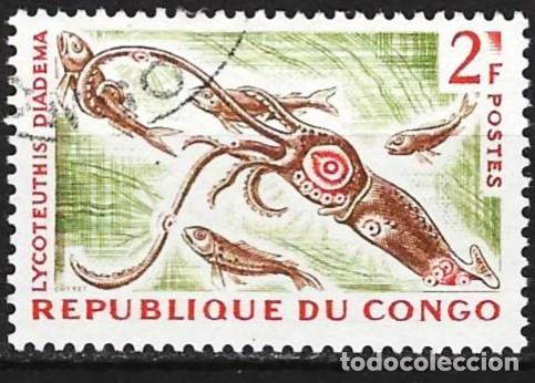 Sellos: Congo Brazzaville 1964 - Mi 57 - YT 144A - Calamar