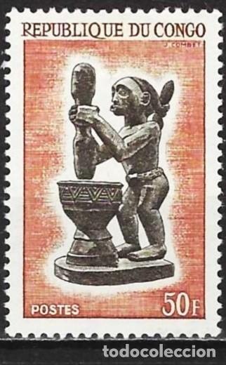 Sellos: Congo Brazzaville 1964 - Mi 48 - YT 168 - Escultura - MH*