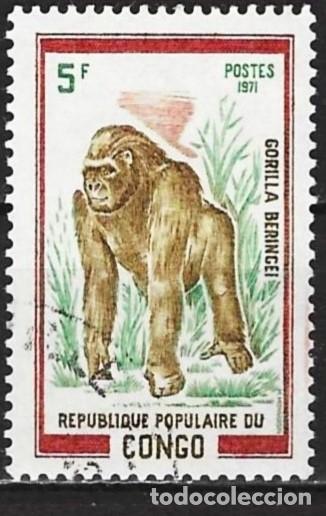 Sellos: Congo Brazzaville 1972 - Mi 345 - YT 322 - Fauna : Mono, gorila