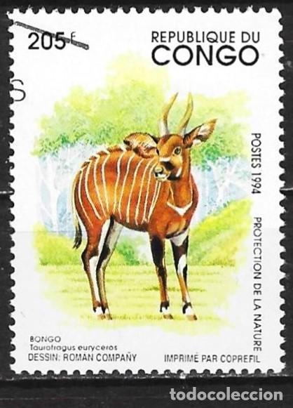 Sellos: Congo Brazzaville 1994 - Mi 1423 - YT 996 - Fauna : Ant&iacute;lope Bongo