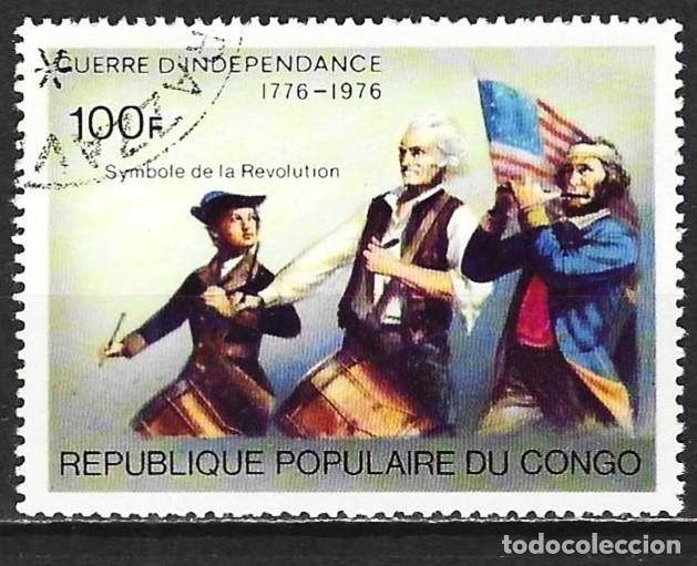 Sellos: Congo Brazzaville 1976 - Mi 556 - YT 432 - Bicentenario de los Estados Unidos