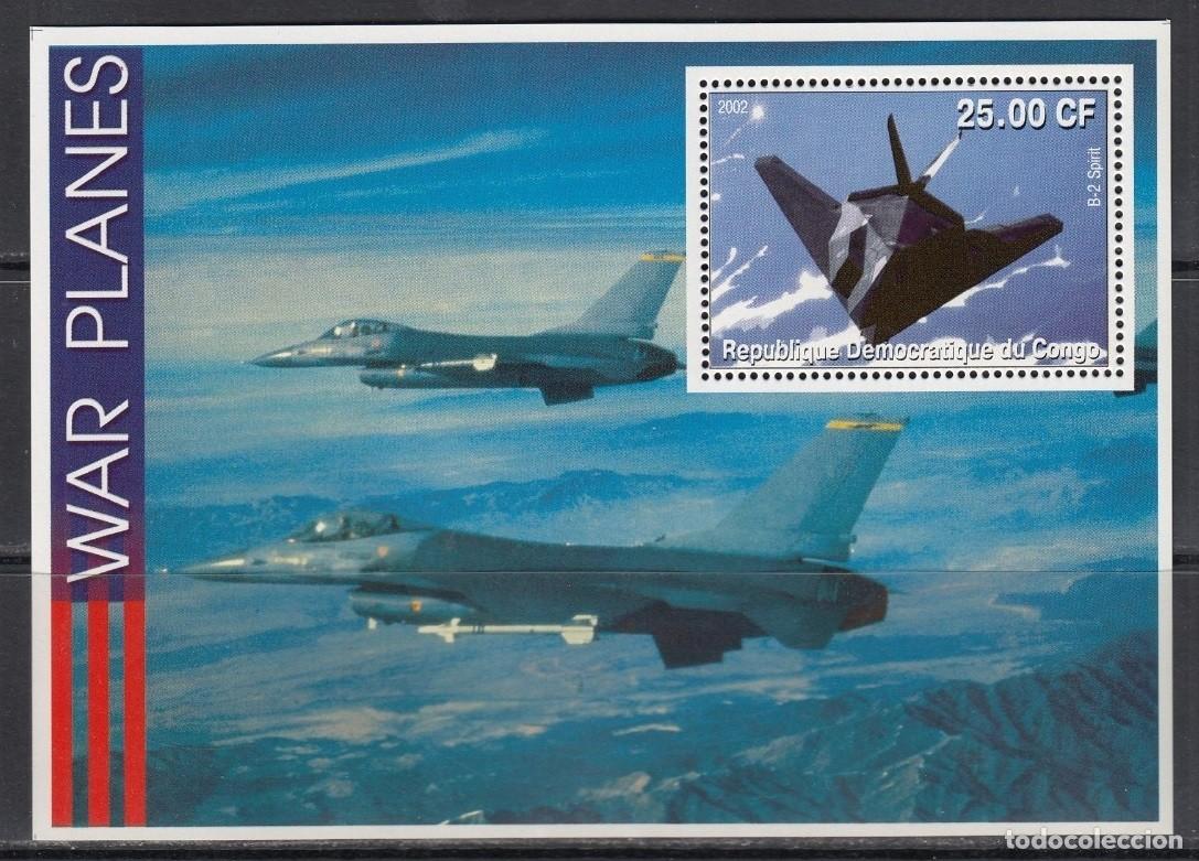Selos: CONGO 2002 SHEET MNH AVIONES DE GUERRA WAR PLANES AVIACION MILITAR MILITARY AVIATION AVIONS AEREI