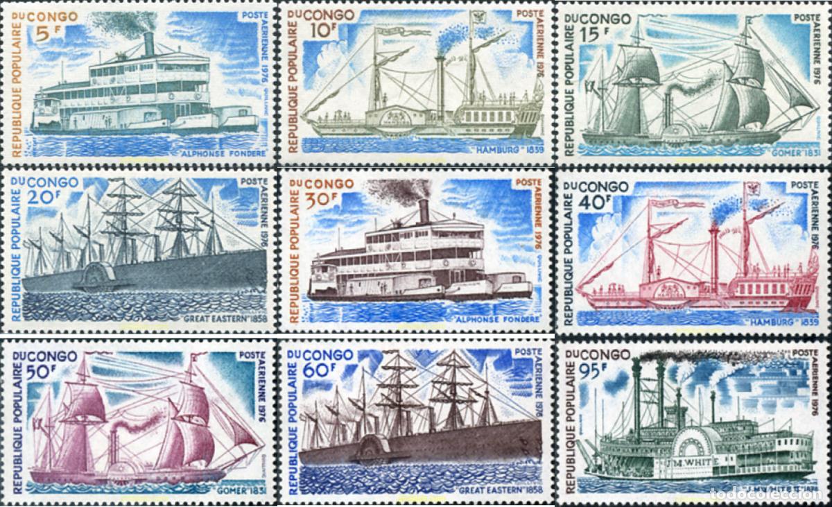 Sellos: 194096 MNH CONGO 1976 BARCOS HISTORICOS