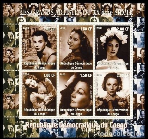 Stamps: CONGO 2000 SHEET MNH GRANDES ACTRICES DEL SIGLO CINE GREAT ACTRESSES OF THE CENTURY CINEMA