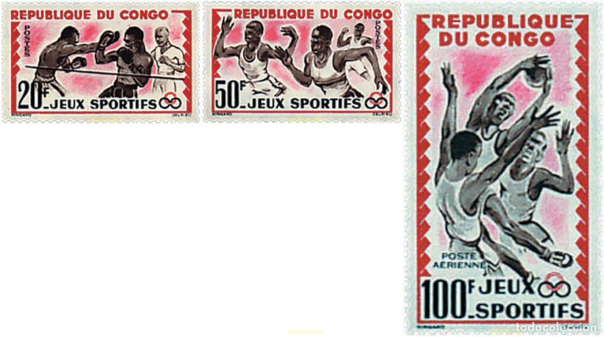 Selos: 229615 HINGED CONGO 1962 JUEGOS DEPORTIVOS AFRICANOS EN ABIDJAN