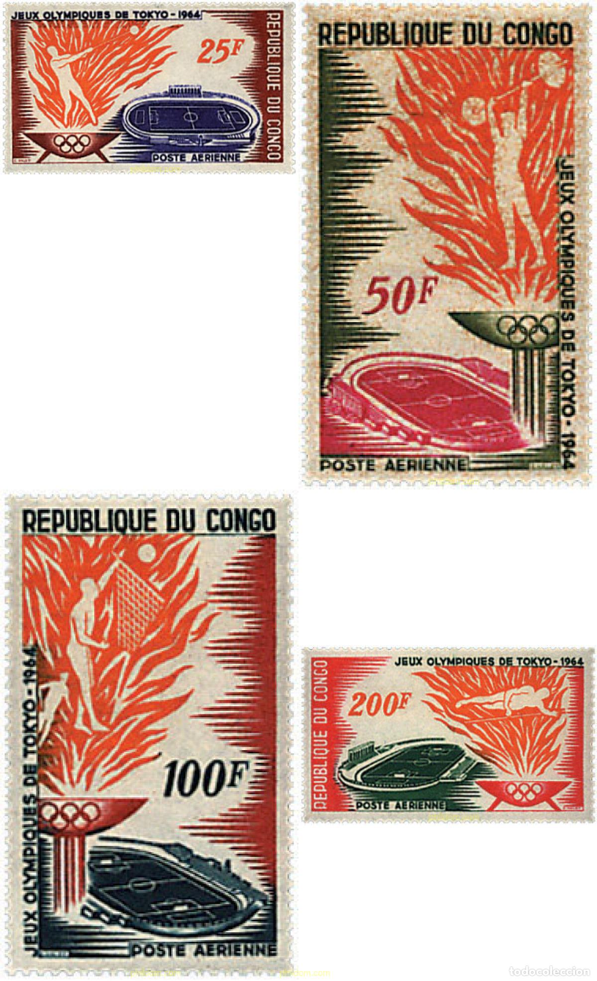 Timbres: 73228 MNH CONGO 1964 18 JUEGOS OLIMPICOS VERANO TOKIO 1964