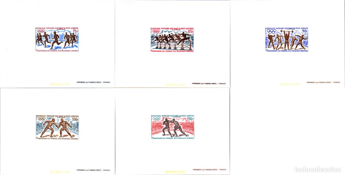 Sellos: 21983 MNH CONGO 1971 75 ANIVERSARIO DE LOS JUEGOS OLIMPICOS MODERNOS