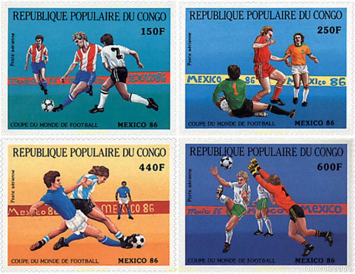 Sellos: 68689 MNH CONGO 1986 COPA DEL MUNDO DE FUTBOL. MEXICO-86
