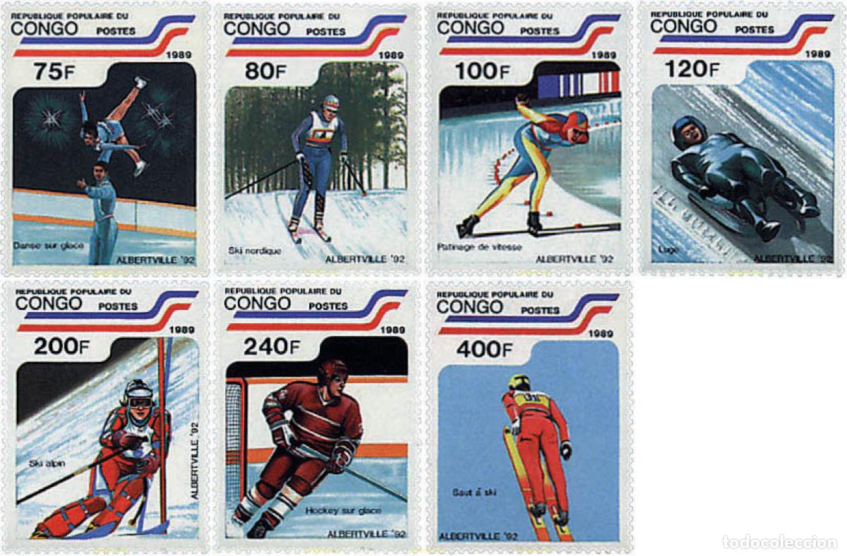 Sellos: 73581 MNH CONGO 1989 16 JUEGOS OLIMPICOS INVIERNO ALBERTVILLE 1992