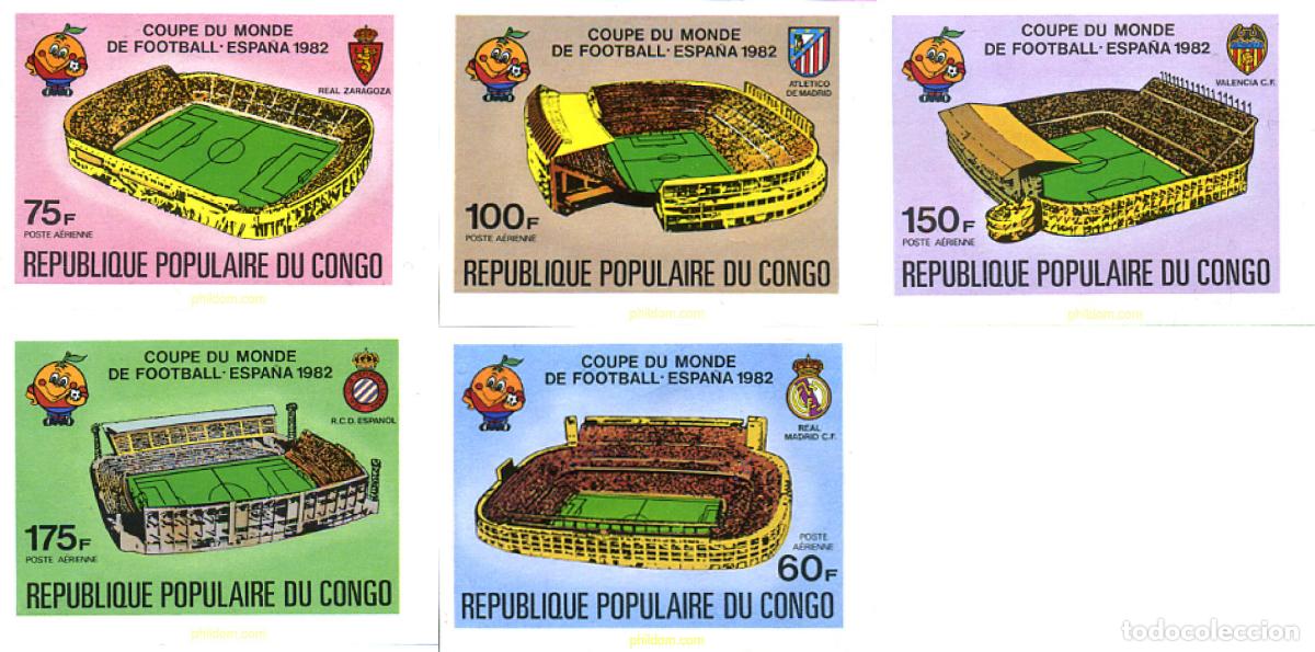 Sellos: 14380 MNH CONGO 1980 COPA DEL MUNDO DE FUTBOL. ESPA&Ntilde;A-82