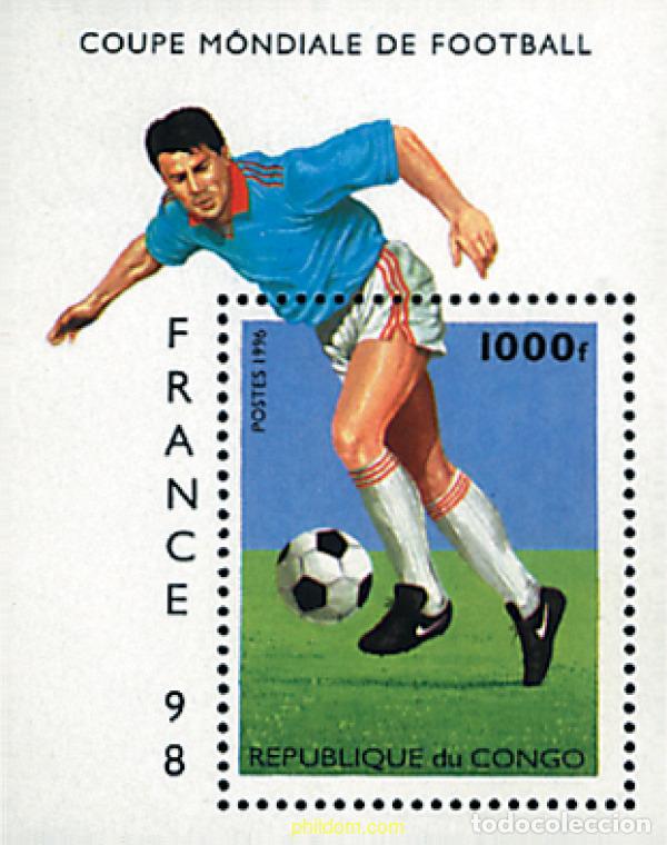 Sellos: 48476 MNH CONGO 1996 COPA DEL MUNDO DE FUTBOL. FRANCIA-98
