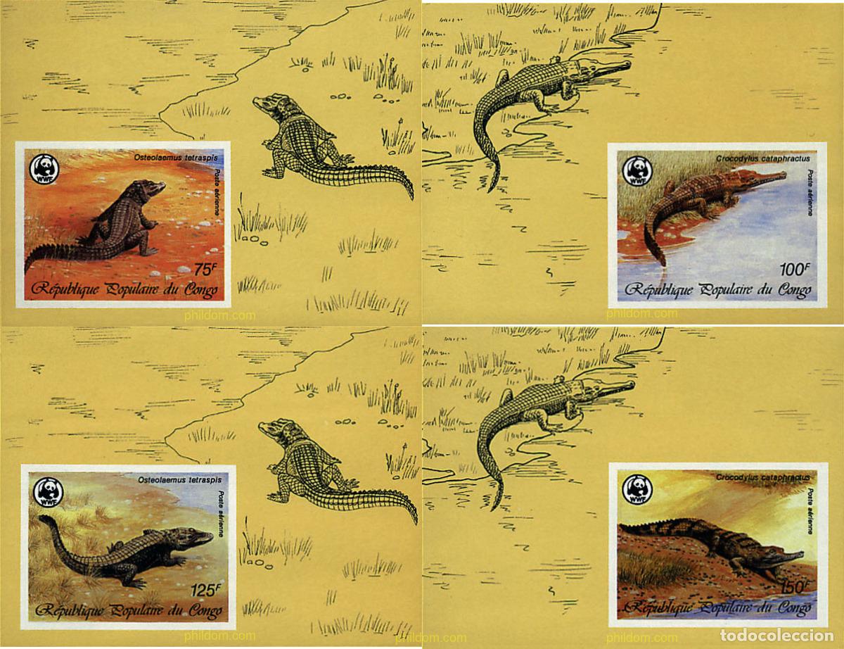 Sellos: 22121 MNH CONGO 1987 COCODRILOS AFRICANOS