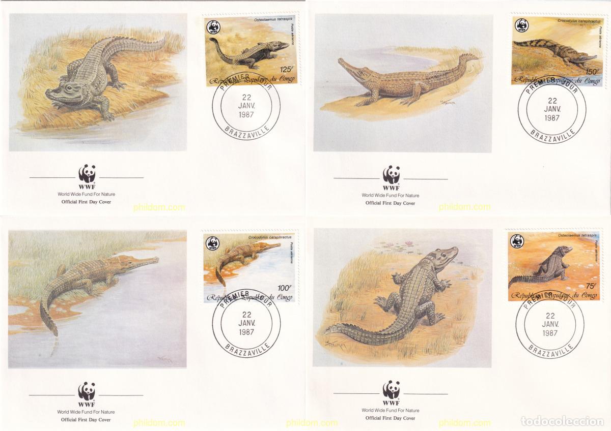 Sellos: 23107 MNH CONGO 1987 COCODRILOS AFRICANOS
