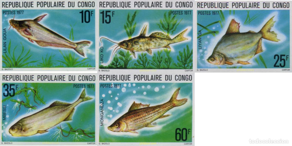 Sellos: 193927 MNH CONGO 1977 PECES DE AGUA DULCE
