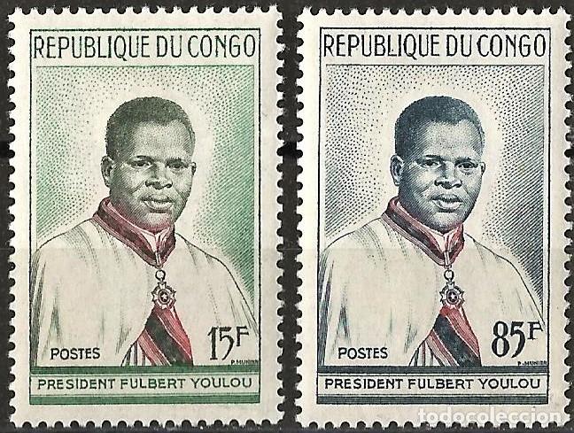 Sellos: Congo Brazzaville 1960 - Mi 4 y 5 - YT 137 y 138 - Presidente Fulbert Youlou - MNH**