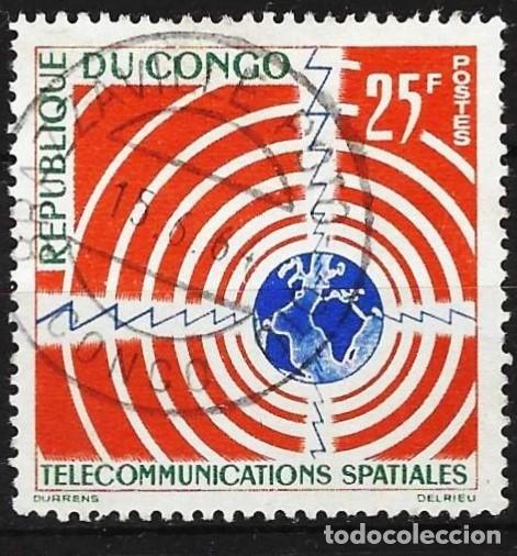 Sellos: Congo Brazzaville 1963 - Mi 30 - YT 154 - Telecomunicaciones espaciales