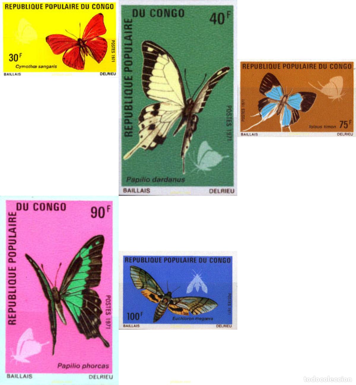 Sellos: 15041 MNH CONGO 1971 MARIPOSAS