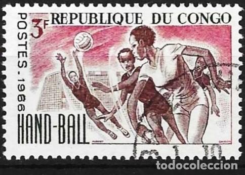 Sellos: Congo Brazzaville 1966 - Mi 98 - YT 192 - Deporte : Balonmano