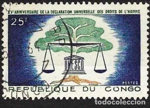Sellos: Congo Brazzaville 1963 - Mi 38 - YT 158 - Declaraci&oacute;n de los Derechos Humanos
