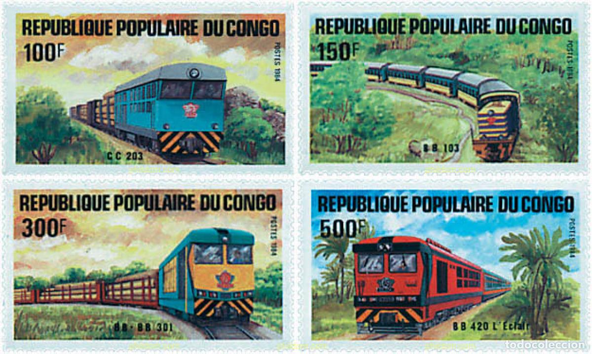 Sellos: 58510 MNH CONGO 1984 LOCOMOTORAS