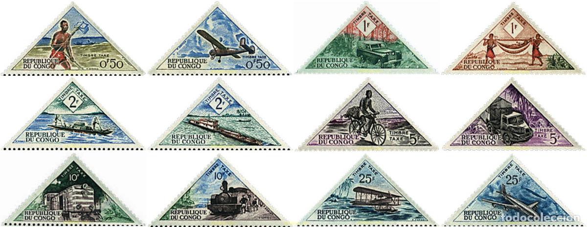 Sellos: 73225 MNH CONGO 1961 MEDIOS DE TRANSPORTE DEL CORREO