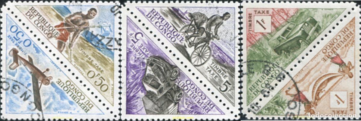 Sellos: 668049 USED CONGO 1961 MEDIOS DE TRANSPORTE DEL CORREO
