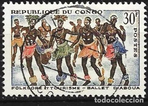 Sellos: Congo Brazzaville 1964 - Mi 45 - YT 164 - Baile folcl&oacute;rico