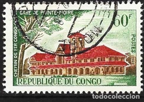 Sellos: Congo Brazzaville 1966 - Mi 109 - YT 197 - La estaci&oacute;n de Pointe-Noire