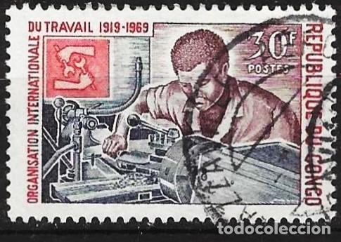 Sellos: Congo Brazzaville 1970 - Mi 200 - YT 244 - 50.&ordm; aniversario de la O.I.T.